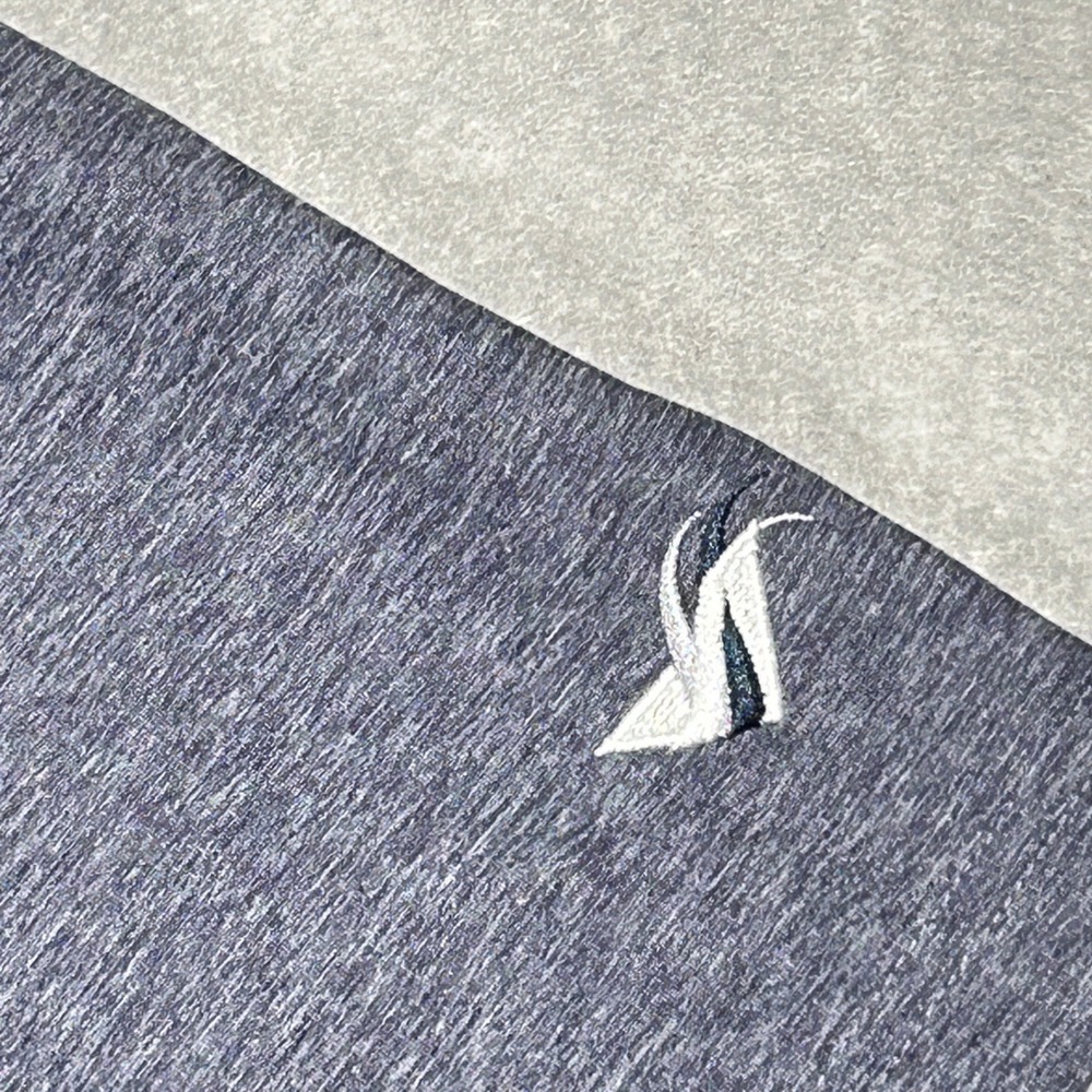 FootJoy Polo Shirt Mens XL Blue Heathered Short Sleeve Golf Athletic Logo - Picture 9 of 9